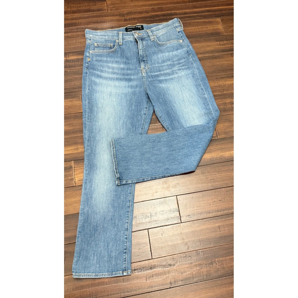 Veronica Beard Carly Kick Flare High Rise Jeans Light Wash Size 32 Made in LA